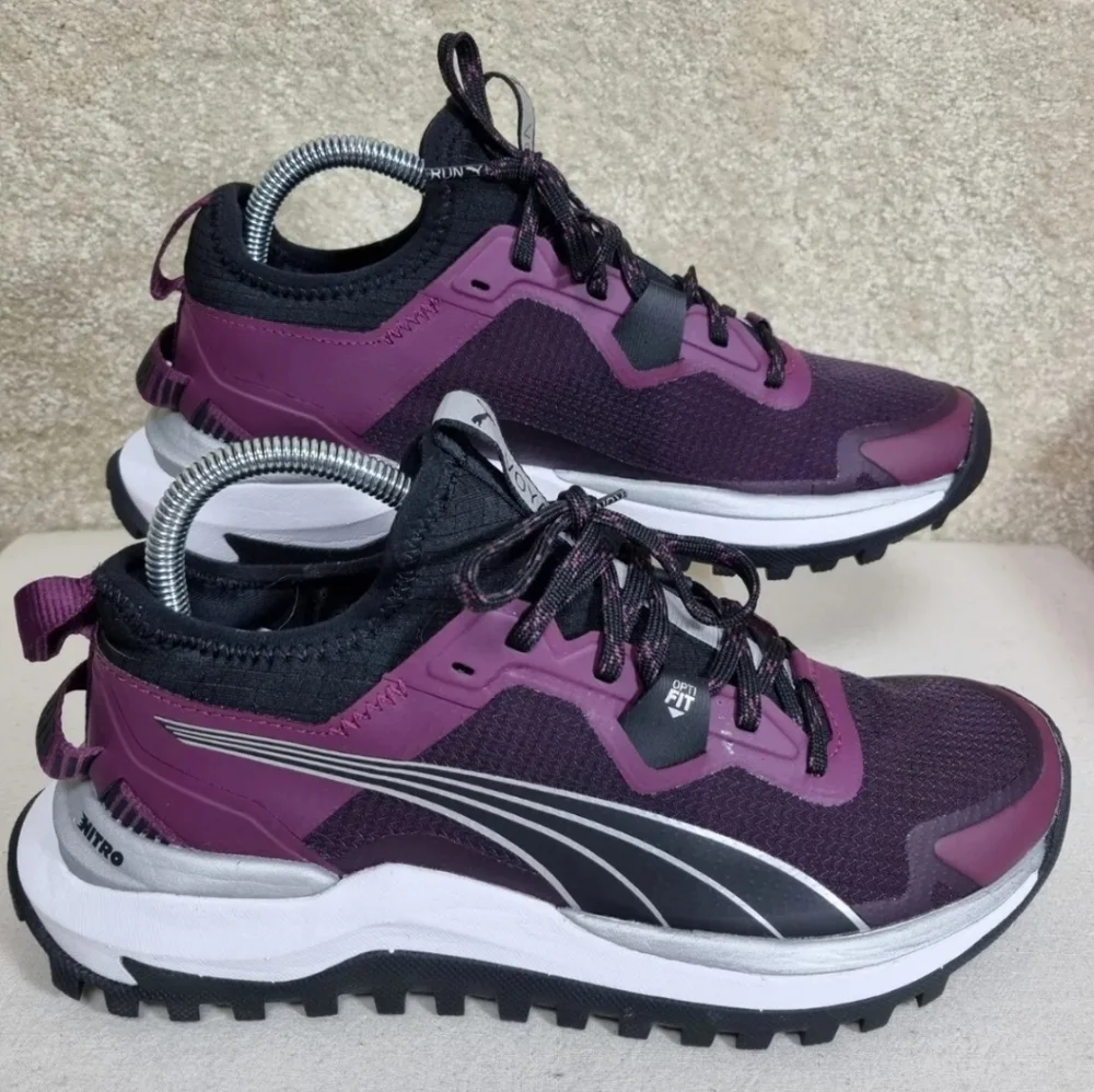 Puma Voyage Nitro Trainer Womens Size 6 Trail Running Purple Black White - Picture 1 of 8